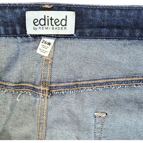 EDITED By Remi Bader Long Side Split Denim Blue Jean Skirt - NWOT Women's 26 W - Picture 5 of 5